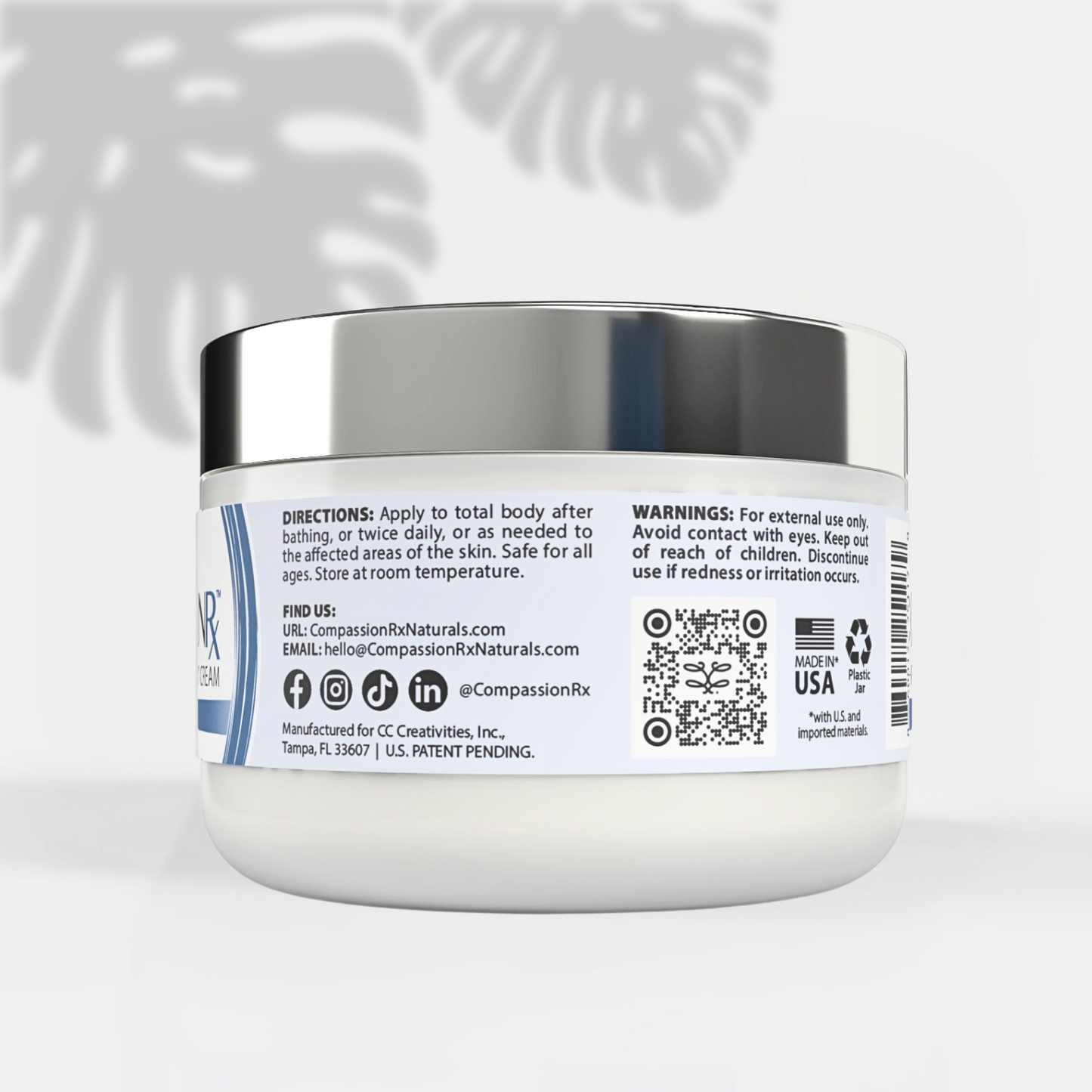 CompassionRx™ Naturals Therapeutic Body Cream Fragrance Free
